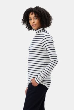 Flannery Dream Knit Turtleneck - Marine Stripe 6 Flannery Dream Knit Turtleneck - Marine Stripe -AGOLDE Shop 2518 Flannery Stripe Harbor Stripe Marine 2