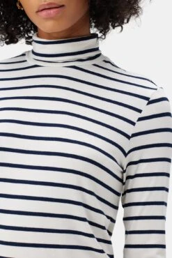 Flannery Dream Knit Turtleneck - Marine Stripe