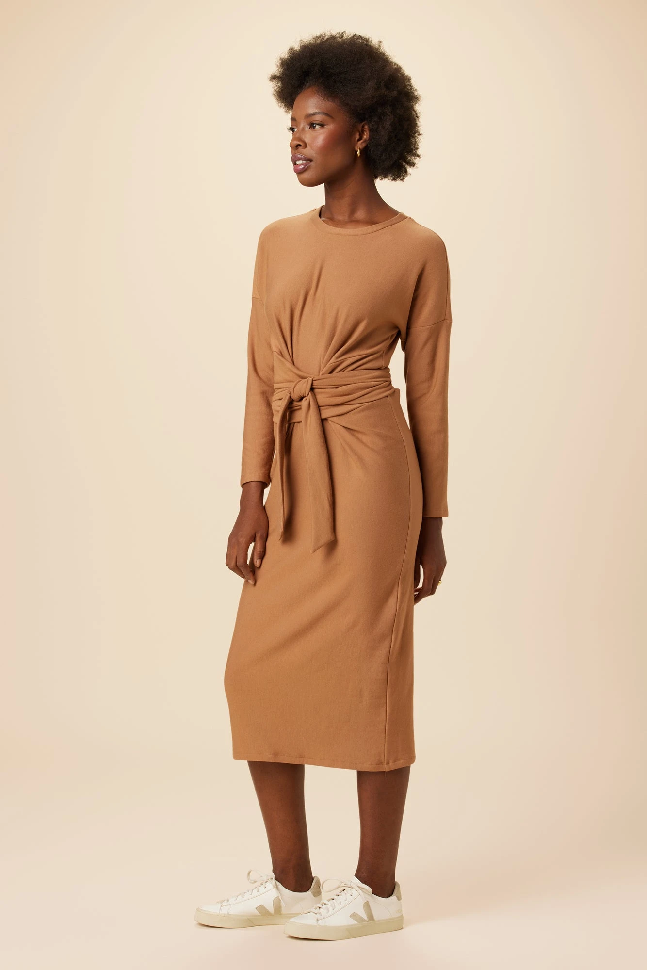 Russo Luxe Fleece Dress - Camel 2 Russo Luxe Fleece Dress - Camel - Image 2