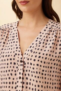 Kaya Washable Silk Blouse - Valencia Dot Pink 7 Kaya Washable Silk Blouse - Valencia Dot Pink -AGOLDE Shop 28 8509R1 Kaya Silk Valencia Dot 4