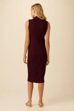 Lux Paris Rib Midi Dress - Plum -AGOLDE Shop 3002R1 SL Lux Plum 3
