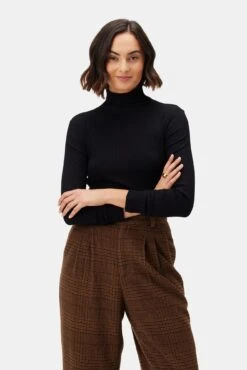 Lux Paris Rib Turtleneck - Black