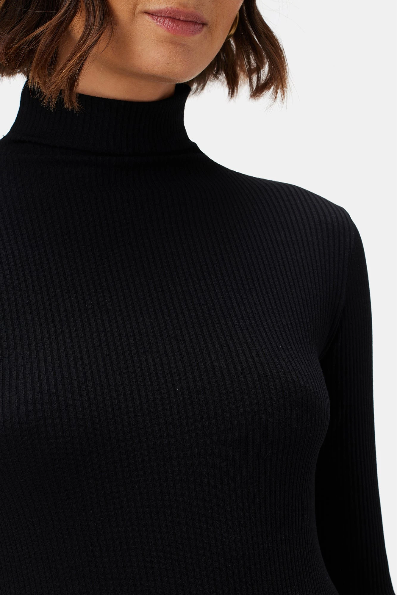 Lux Paris Rib Turtleneck - Black 4 Lux Paris Rib Turtleneck - Black - Image 4