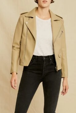 Deadwood River Cactus Leather Jacket - Beige