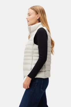 Save The Duck Lynn Vest - Rainey Beige -AGOLDE Shop 3RDPA6096 Lynn Puffer Vest Rainy Beige 2