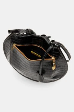 Lance Pierres Oroma 01 Saddle Bag - Carbon Croc -AGOLDE Shop 3RDPA6138 Oroma 01 Saddle Bag Carbon Croc 3