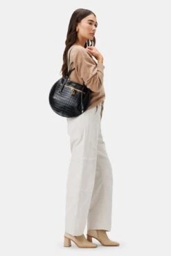 Lance Pierres Oroma 01 Saddle Bag - Carbon Croc -AGOLDE Shop 3RDPA6138 Oroma 01 Saddle Bag Carbon Croc 5