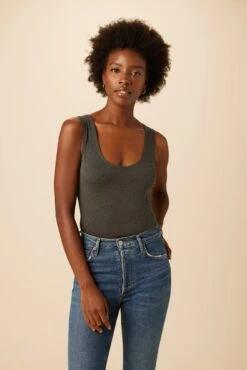 Iris Dream Knit Tank - Anthracite