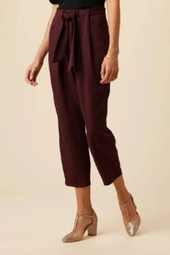 Anissa Tencel Twill Pant - Wine