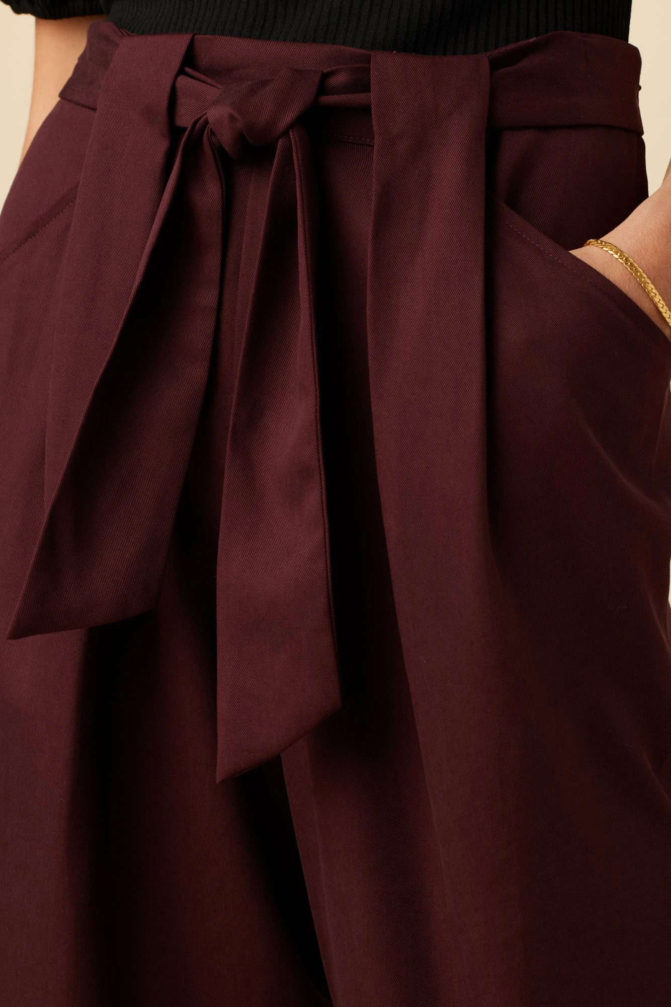 Anissa Tencel Twill Pant - Wine 5 Anissa Tencel Twill Pant - Wine - Image 5