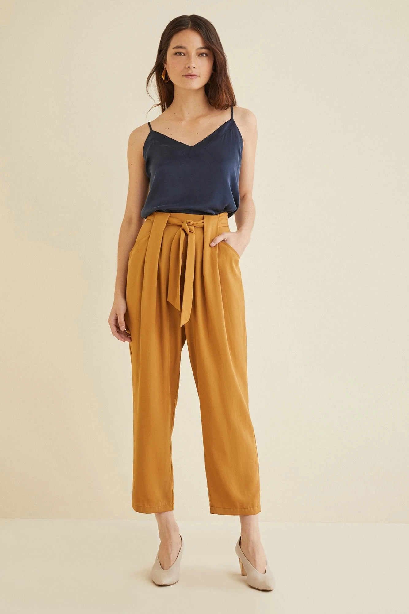 Anissa TENCEL™ Twill Pant - Golden Spice 1 Anissa TENCEL™ Twill Pant - Golden Spice