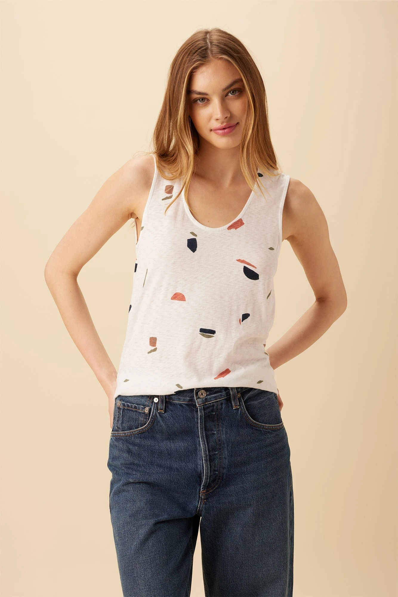 Laurence Reverie Slub Tank - Terrazzo - ReAmour 1 Laurence Reverie Slub Tank - Terrazzo - ReAmour