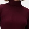 Lux Paris Rib Turtleneck - Plum
