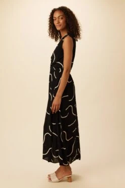 Olive Viscose Crepe Dress - Waves -AGOLDE Shop 7540 Olive Crepe Waves 2