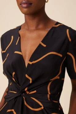 Fantasia Washable Silk Jumpsuit - Waves Caramel -AGOLDE Shop 7551 Fantasia Silk Waves Caramel 4