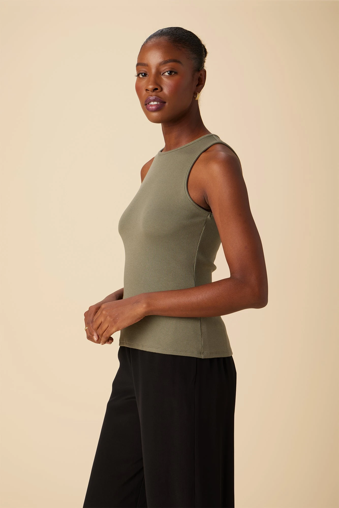 Jillian Dream Rib Tank - Vetiver 2 Jillian Dream Rib Tank - Vetiver - Image 2