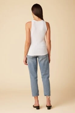 Jillian Dream Rib Tank - White -AGOLDE Shop 7928 Jillian White 3