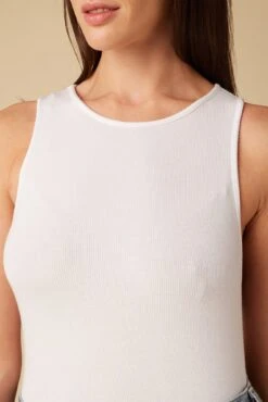 Jillian Dream Rib Tank - White -AGOLDE Shop 7928 Jillian White 4