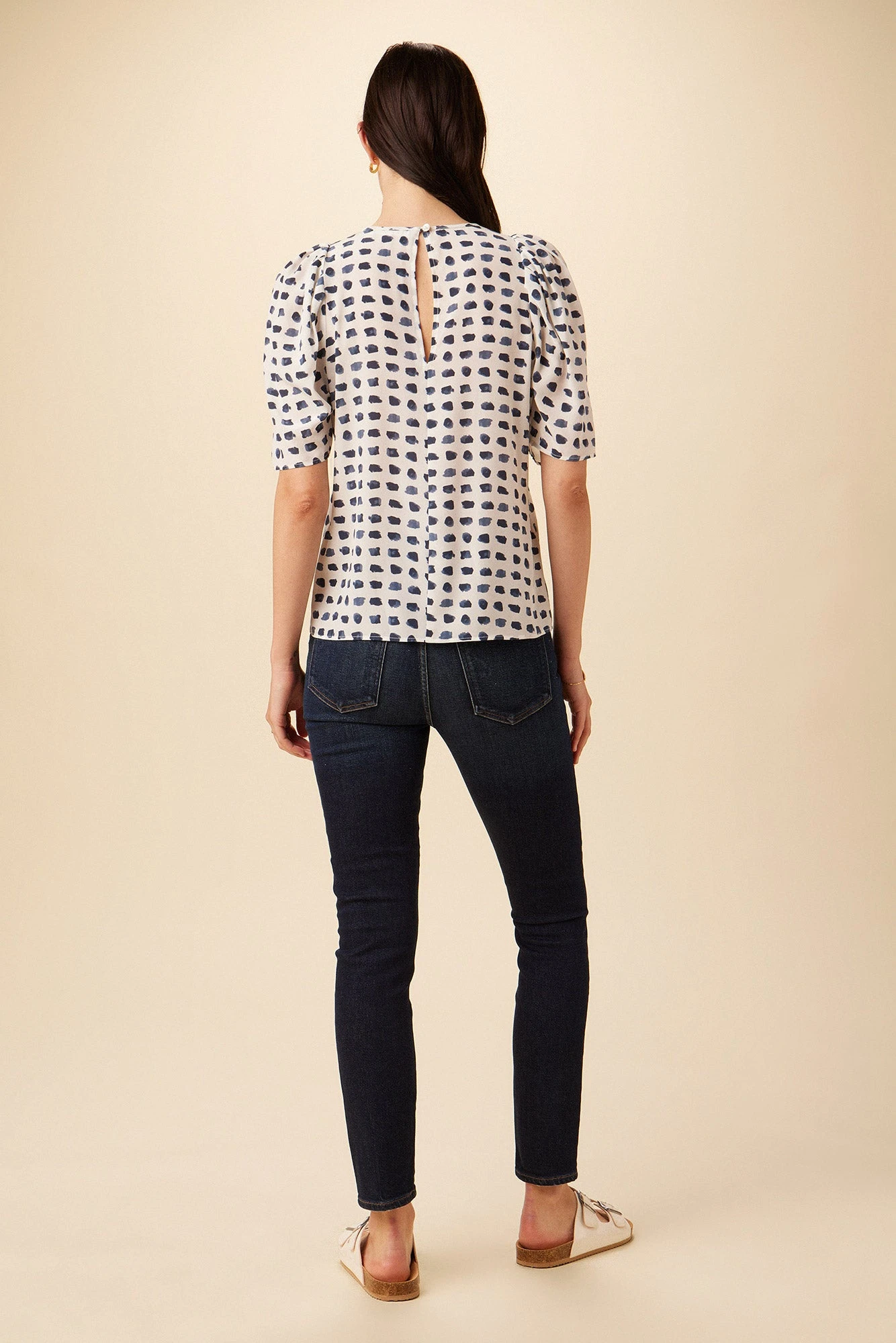 Sylvia Washable Silk Blouse - Squared Up White 3 Sylvia Washable Silk Blouse - Squared Up White - Image 3