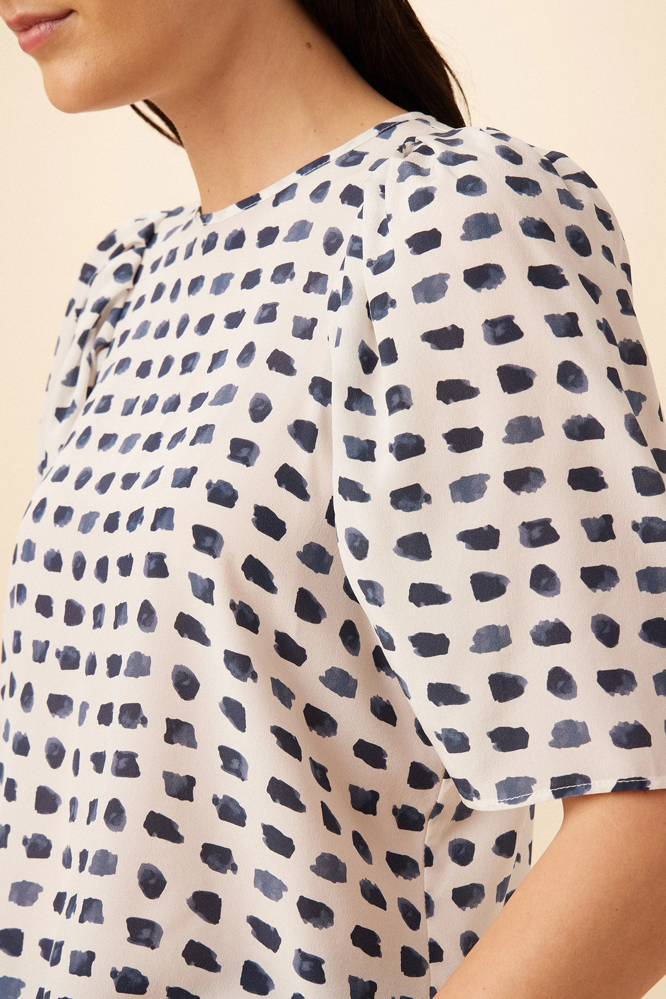 Sylvia Washable Silk Blouse - Squared Up White 4 Sylvia Washable Silk Blouse - Squared Up White - Image 4