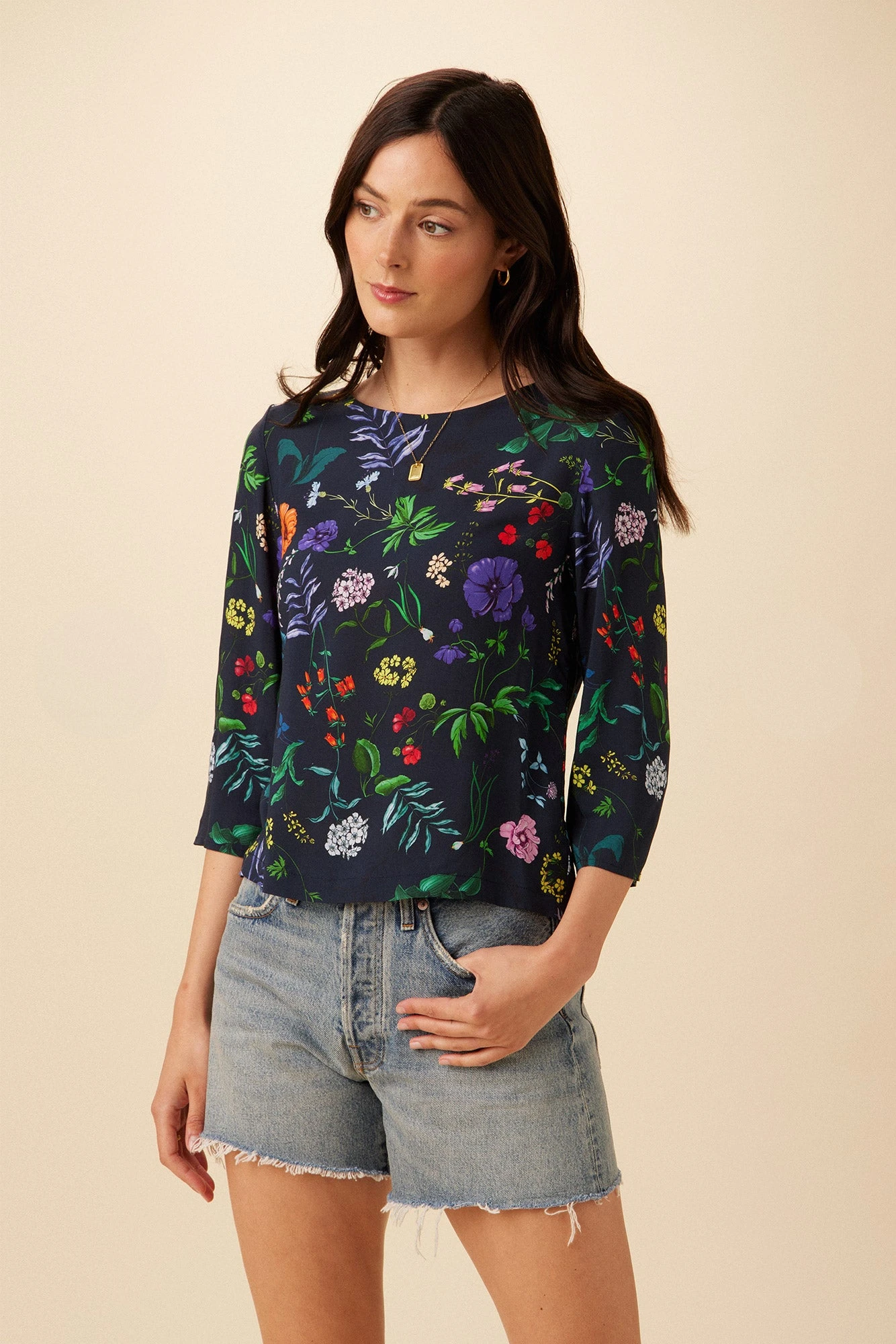 Martina Ecovero Blouse - Stella Floral Navy 1 Martina Ecovero Blouse - Stella Floral Navy