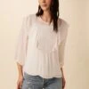 Catalina Cottonseed Cupro Blouse - White