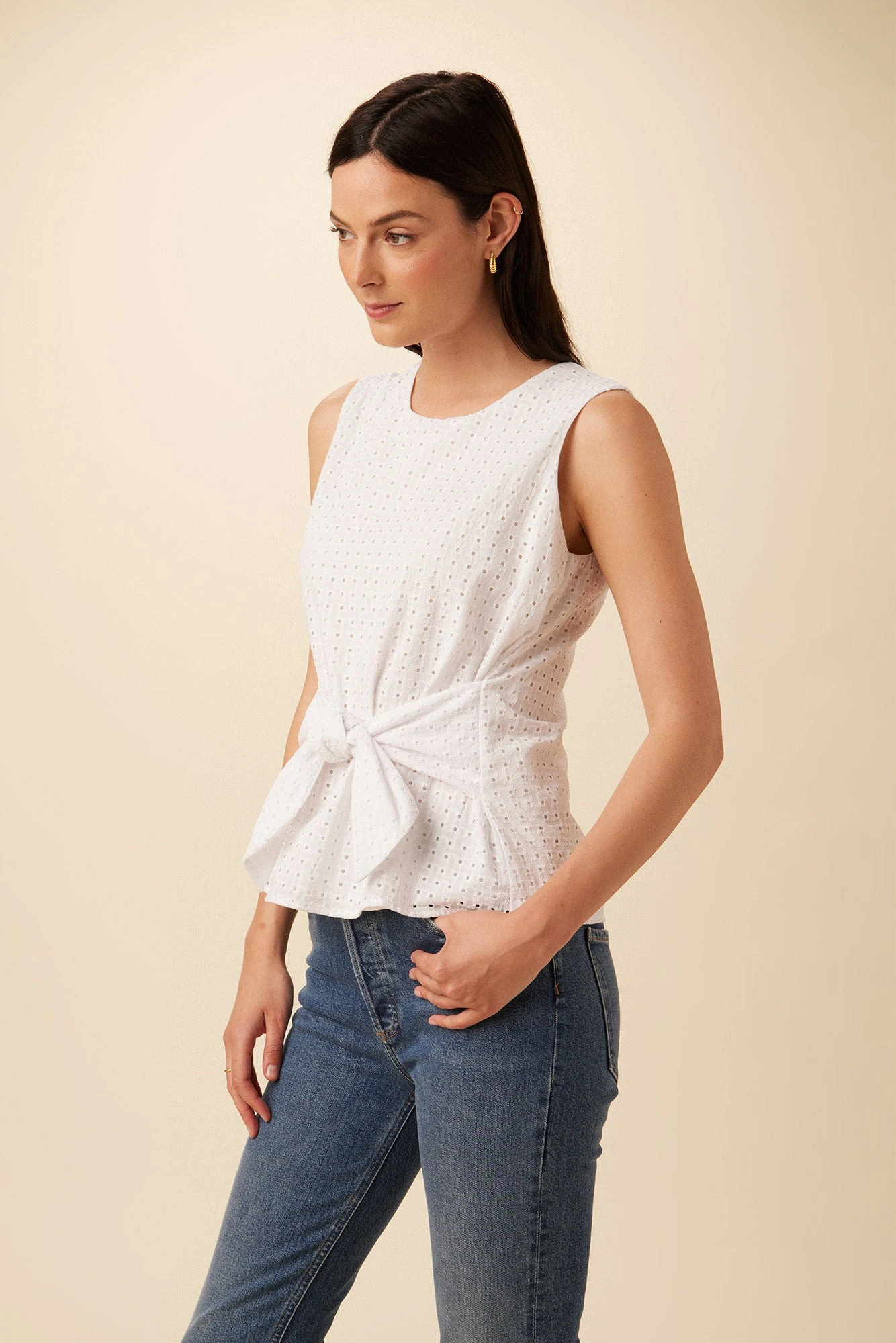 Ryan Upcycled Cotton Top - White 2 Ryan Upcycled Cotton Top - White - Image 2