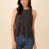 Sadie Tencel Slub Tank - Gigi Black Stripe