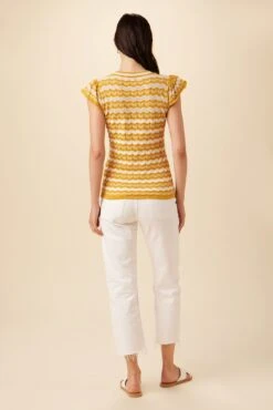 Kelso Organic Cotton Blouse - Ivory And Sunflower -AGOLDE Shop 7954 Kelso Ivory Sunflower 3