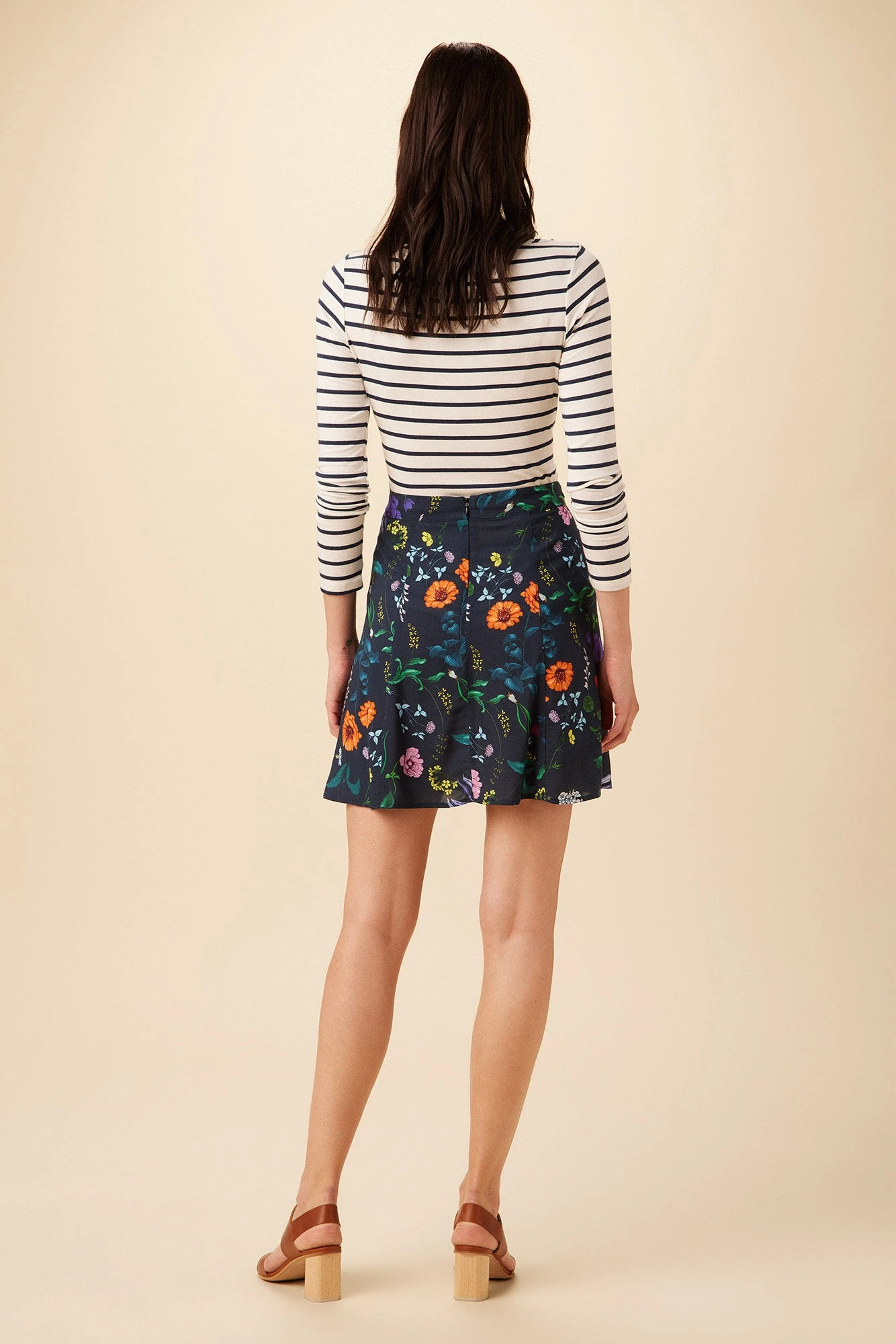 Kendra Ecovero Skirt - Stella Floral Navy 3 Kendra Ecovero Skirt - Stella Floral Navy - Image 3