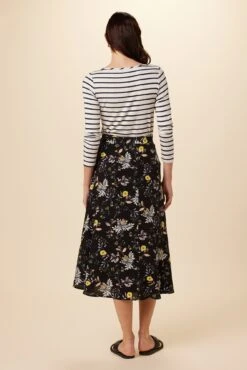 Blaze Washable Silk Wrap Skirt - French Jardin Black -AGOLDE Shop 7965 Blaze Wrap French Jardin Black 3