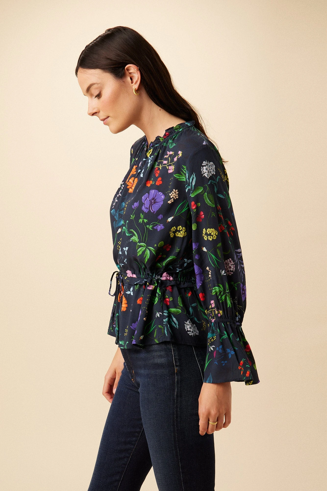 Paige Ecovero Blouse - Stella Floral Navy 2 Paige Ecovero Blouse - Stella Floral Navy - Image 2