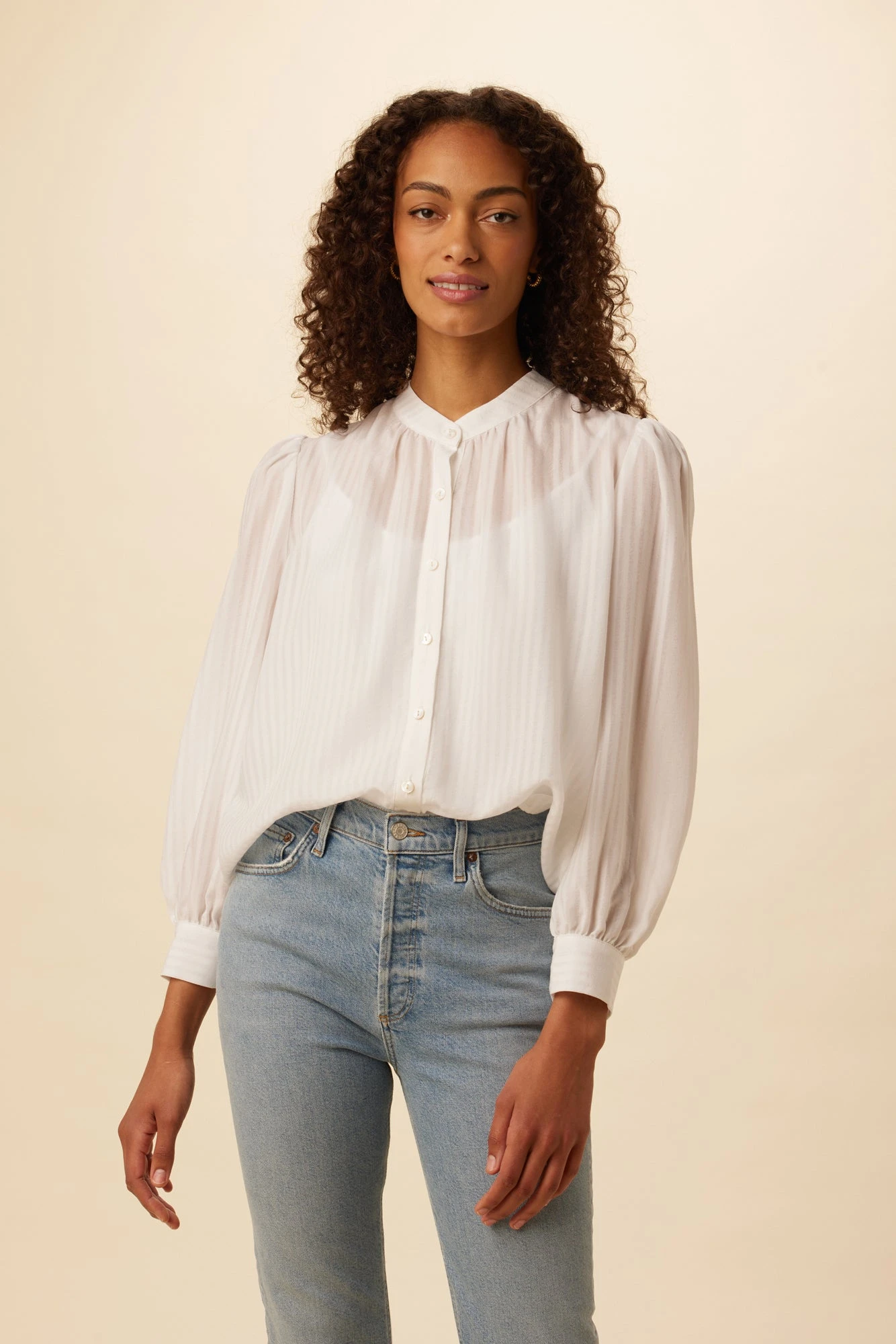Charlotte Tencel Blouse - White 1 Charlotte Tencel Blouse - White