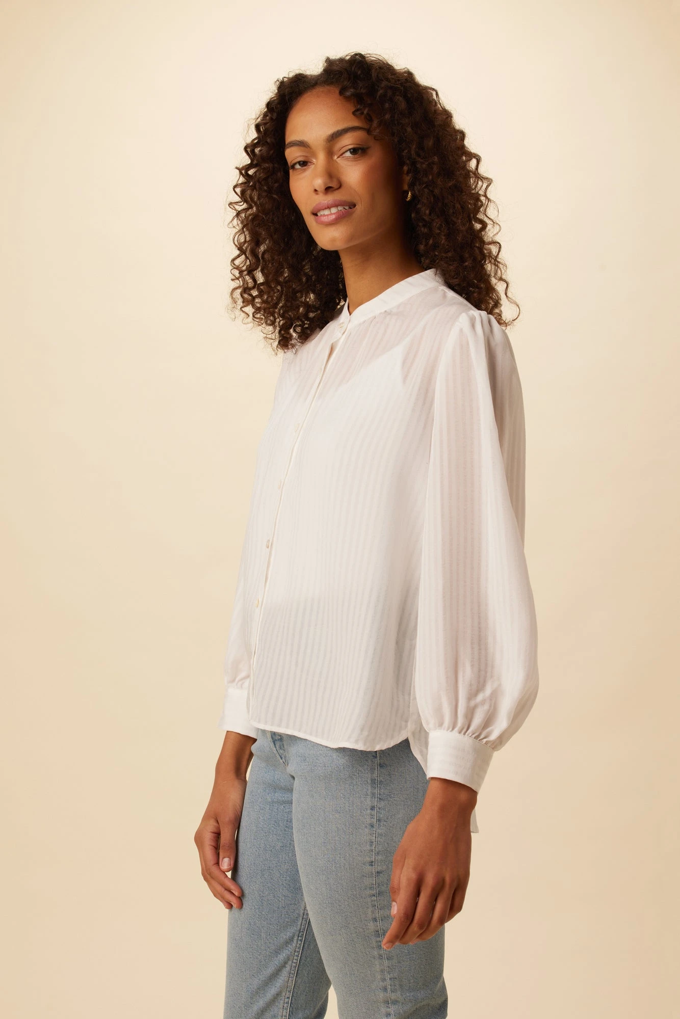 Charlotte Tencel Blouse - White 2 Charlotte Tencel Blouse - White - Image 2