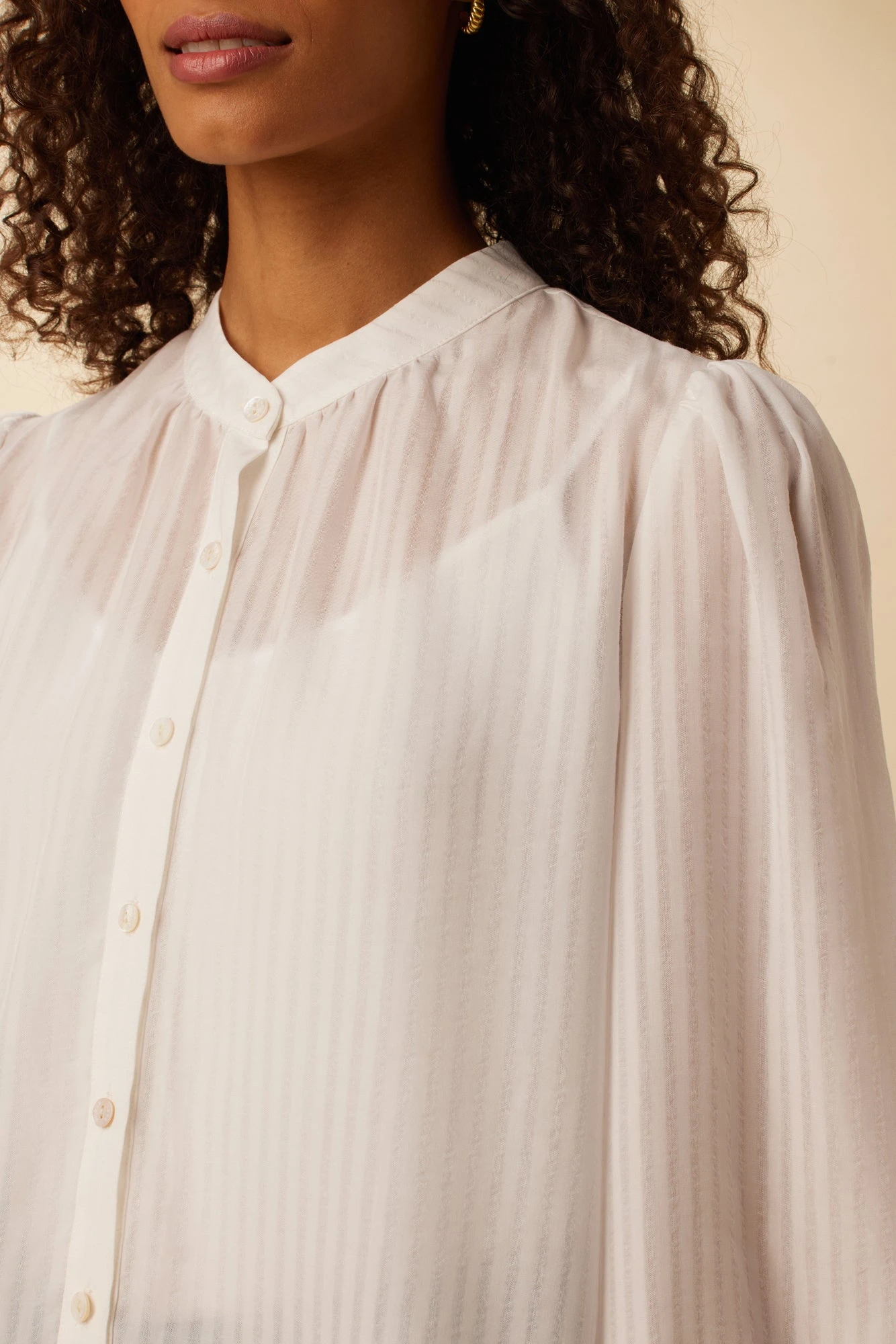 Charlotte Tencel Blouse - White 4 Charlotte Tencel Blouse - White - Image 4