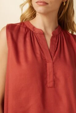 Alicia Tencel Blouse - Red Clay -AGOLDE Shop 7976 Alicia Red Clay 4