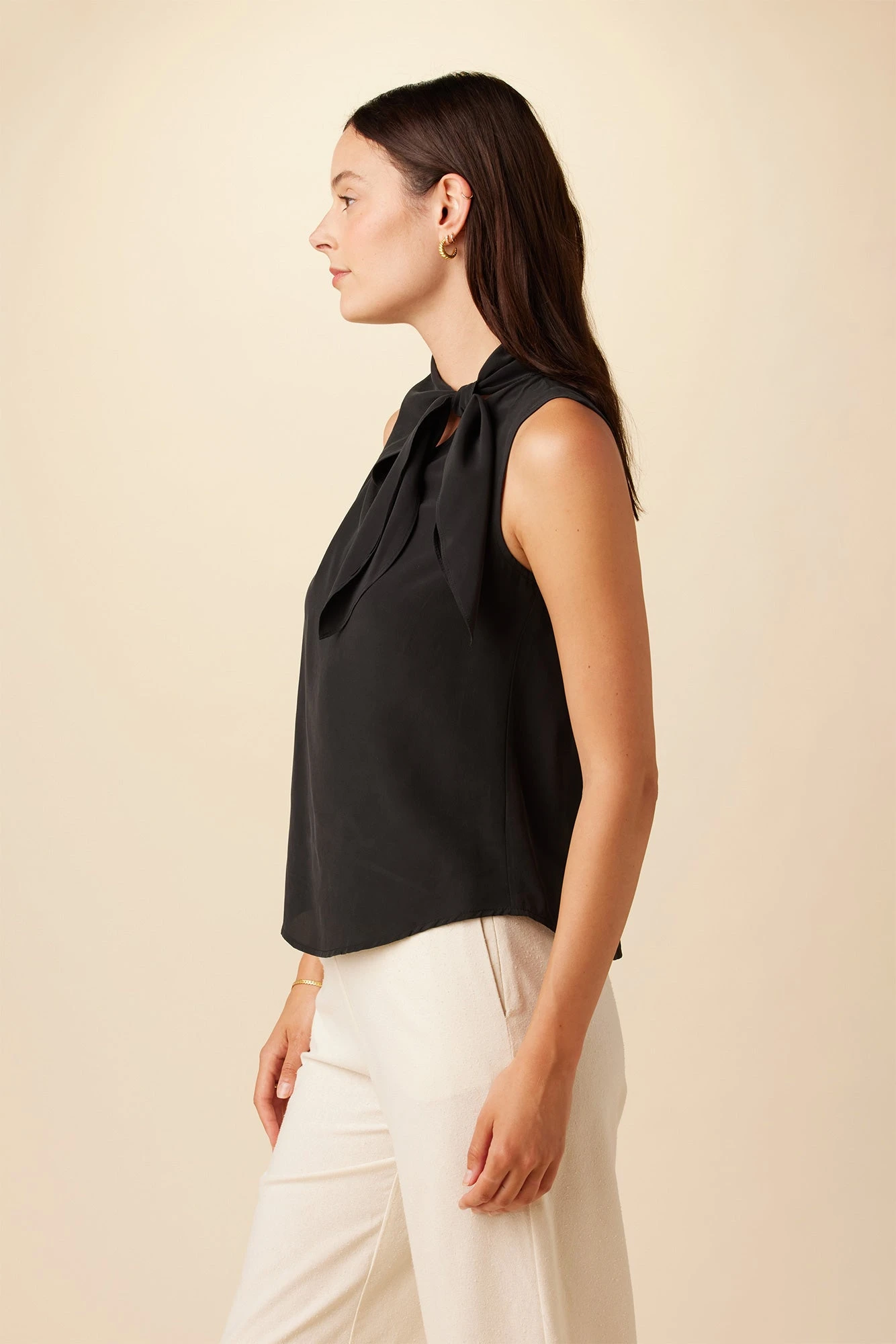 Leyna Washable Silk Blouse - Black 2 Leyna Washable Silk Blouse - Black - Image 2