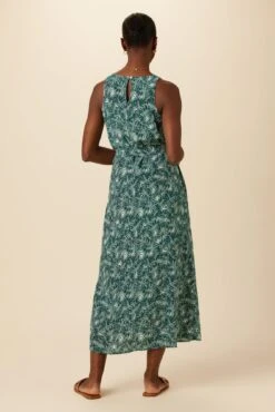 Larsa Washable Silk Dress - Green Palm -AGOLDE Shop 7988 Larsa Green Palm 3