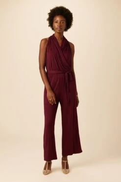 Agnes Dream Knit Jumpsuit - Plum
