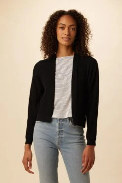 Caroline Organic Cotton Cardigan - Black