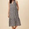 Leigh Ecovero Dress - Calico Navy