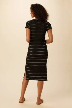 Miley Dream Knit Dress - Havana Stripe Black -AGOLDE Shop 8322 Miley Black Havana Stripe 3