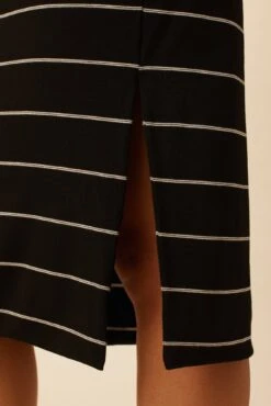Miley Dream Knit Dress - Havana Stripe Black -AGOLDE Shop 8322 Miley Black Havana Stripe 4