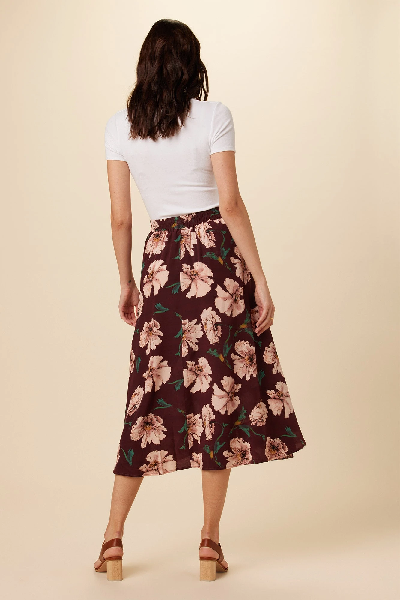 Blaze Washable Silk Skirt - Paysage Sepia 3 Blaze Washable Silk Skirt - Paysage Sepia - Image 3