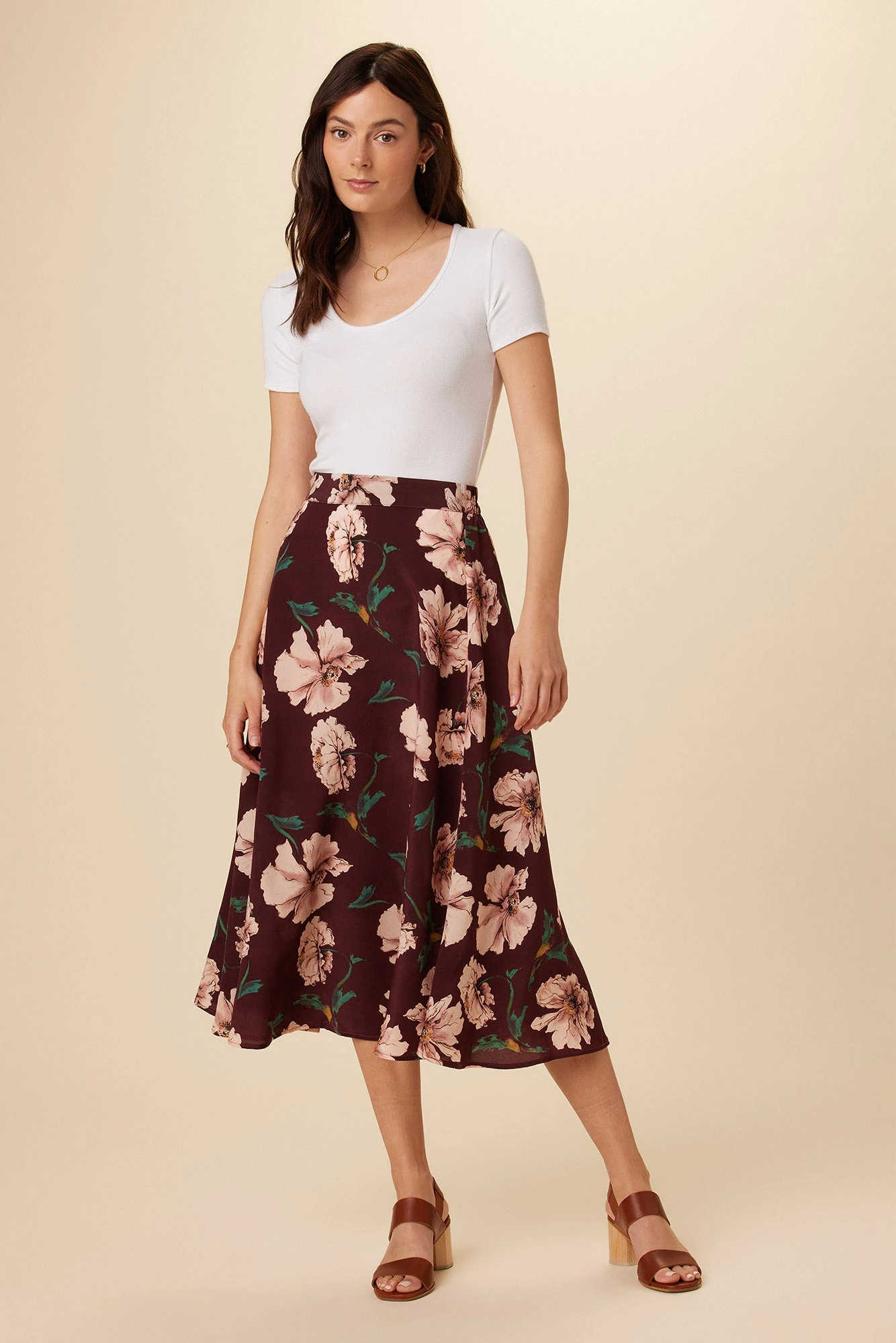 Blaze Washable Silk Skirt - Paysage Sepia 2 Blaze Washable Silk Skirt - Paysage Sepia - Image 2