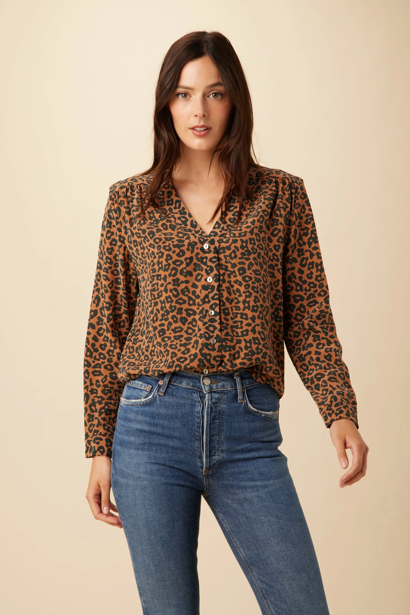 Kaya Washable Silk Blouse - Caramel Sauvage 1 Kaya Washable Silk Blouse - Caramel Sauvage