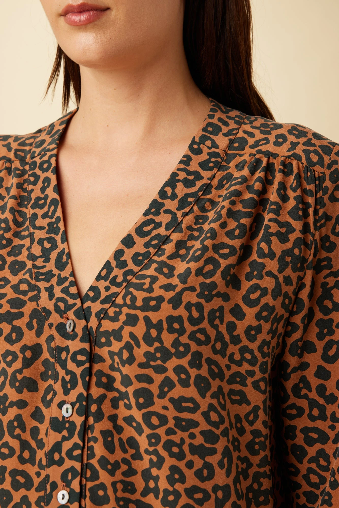 Kaya Washable Silk Blouse - Caramel Sauvage 4 Kaya Washable Silk Blouse - Caramel Sauvage - Image 4