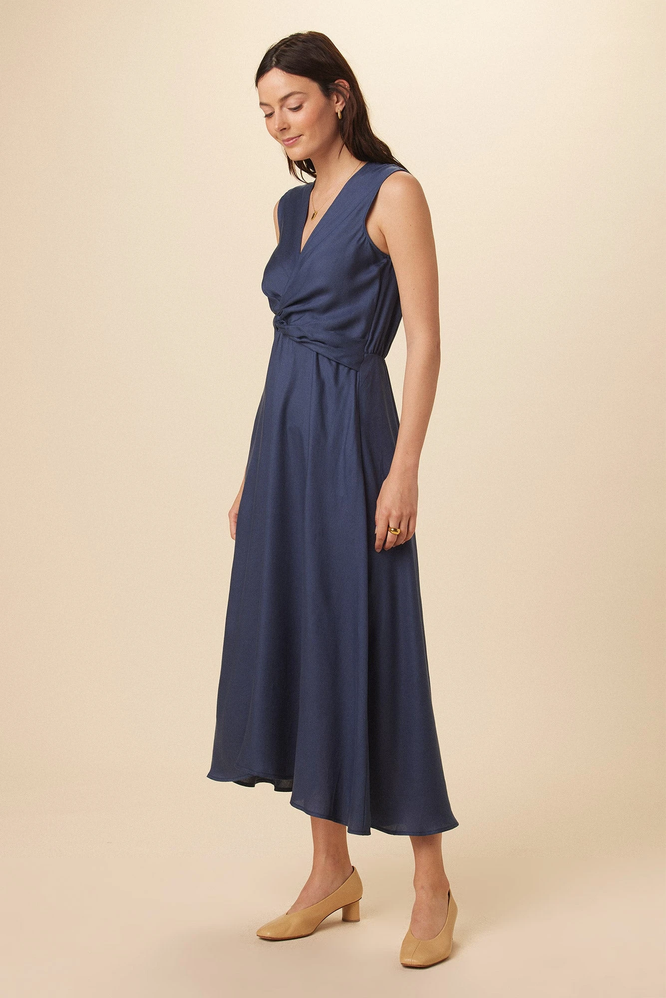 Olive Tencel Maxi Dress - Indigo 2 Olive Tencel Maxi Dress - Indigo - Image 2