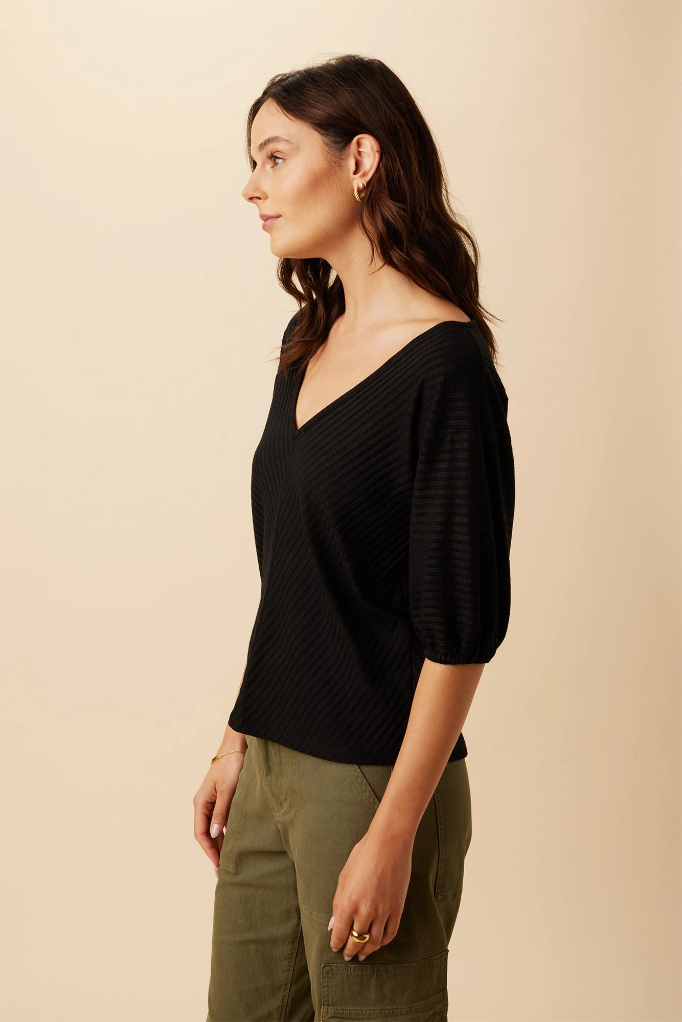 Manette Riviera Rib Top - Black 2 Manette Riviera Rib Top - Black - Image 2