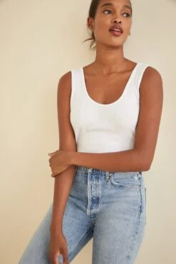 Mirabelle Dream Rib Tank - ReAmour -AGOLDE Shop 9332 Mirabelle White 2657 web 8a750460 5dcc 4e20 9351 598812404494